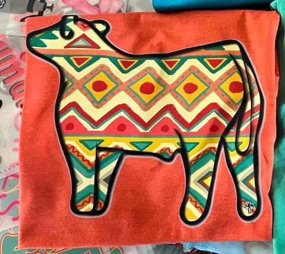 Orange Aztec Cow