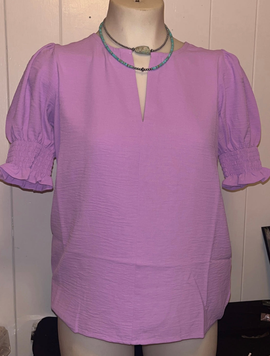 Smocked Lavender Top