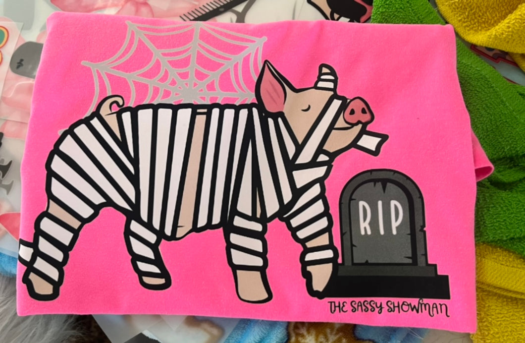 Hot Pink Halloween Mummy Pig