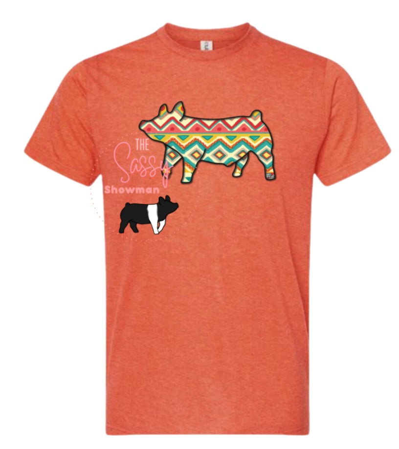 Orange Aztec Pig – The Sassy Showman
