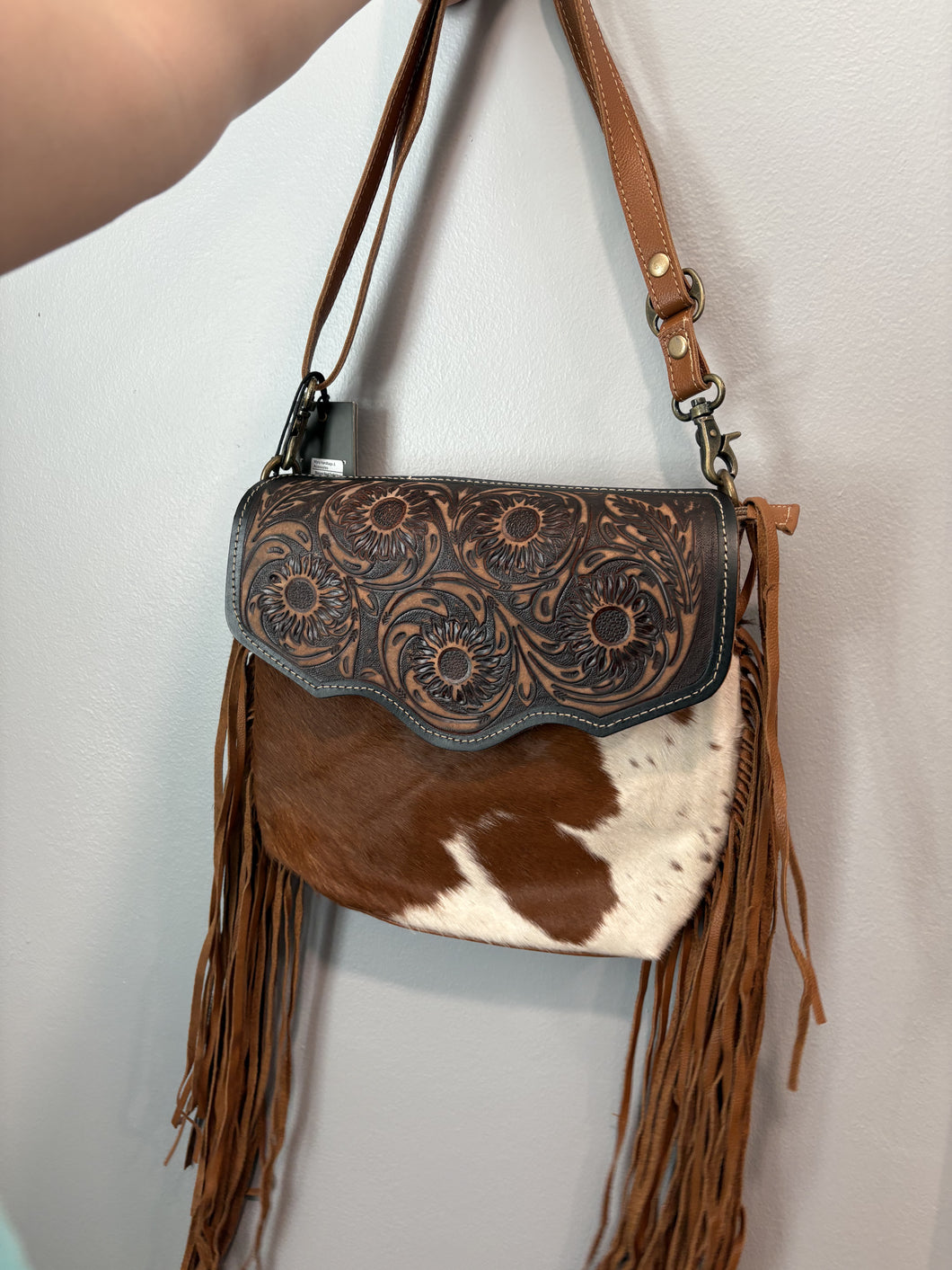 Tooled Cowhide Purse